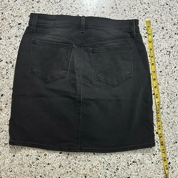 NWT L’AGENCE Portia black denim lace up front mini skirt 25 - Picture 6 of 8